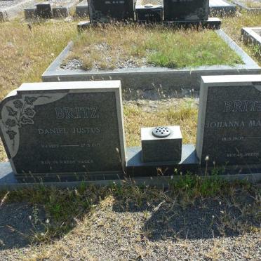 BRITZ Daniel Justus 1899-1971 &amp; Johanna Magdalena 1905-1989
