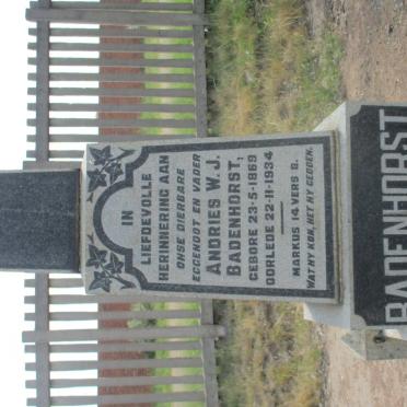 BADENHORST Andries W.J. 1869-1934