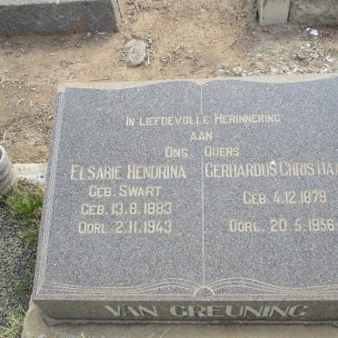GREUNING Gerhardus Christiaan, van 1879-1956 &amp; Elsabie Hendrina SWART 1883-1943
