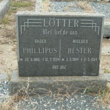 LOTTER Phillipus 1880-1954 & Hester 1884-1964