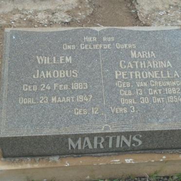 MARTINS Willem Jakobus 1883-1947 &amp; Maria Catharina Petronella VAN GREUNING 1882-1954