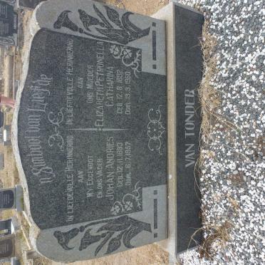 TONDER Johan Andries, van 1883-1957 &amp; Elizabeth Petronella Catharina 1892-1960