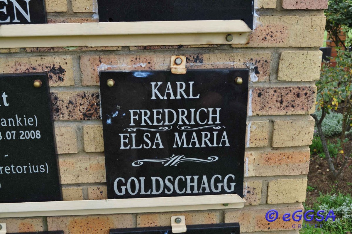 GOLDSCHAGG Karl Fredrich &amp; Elsa Maria