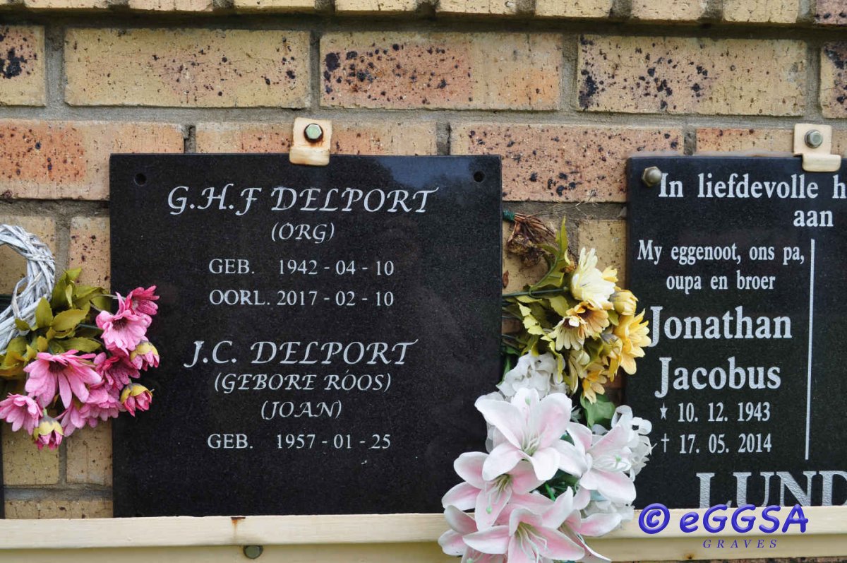 DELPORT G.H.F. 1942-2017 &amp; J.C. ROOS 1957-