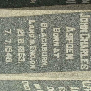 ASPDEN John Charles  1863-1948