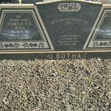 BOTHA Andries H.P.D. 1910-1979 &amp; Gerbrecht Elizabeth VAN DER MERWE 1917-19??