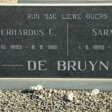 BRUYN Gerhardus C., de 1883-1961 &amp; Sarah J. 1895-1974