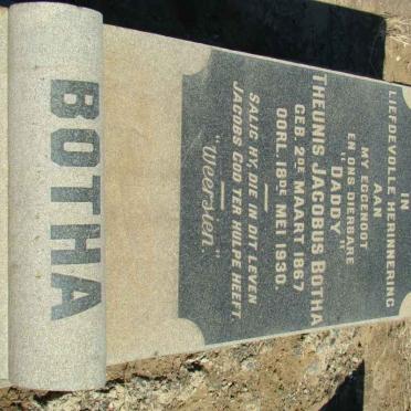 BOTHA Theunis Jacobus 1867-1930