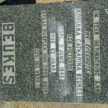 BEUKES Adriana Catharina nee PIETERSE -1949
