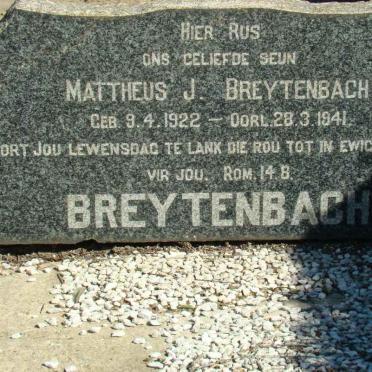 BREYTENBACH Mattheus J. 1922-1941