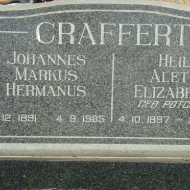 CRAFFERT Johannes Markus Hermanus 1891-1985 &amp; Heila Aletta Elizabeth POTGIETER 1897-1982
