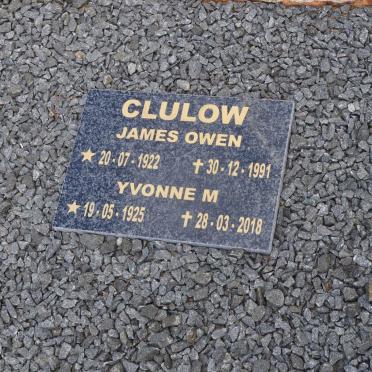 CLULOW James Owen 1922-1991 &amp; Yvonne M. 1925-2018