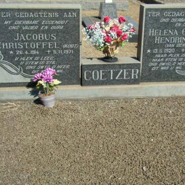 COETZER Jacobus Christoffel 1914-1971 &amp; Helena Catharina Hendrina VAN DER HEEVER 1920-1977