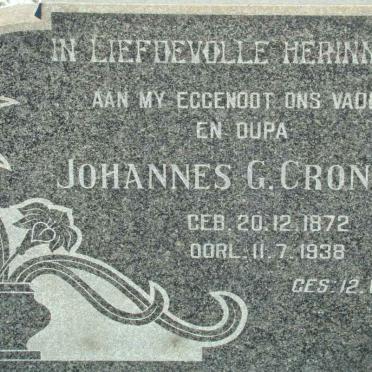 CRONJE Johannes G. 1872-1938