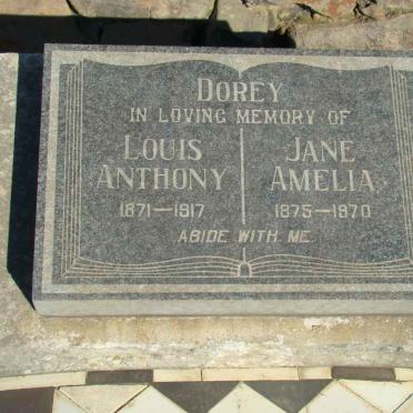 DOREY Louis Anthony 1871-1917 &amp; Jane Amelia 1875-1970