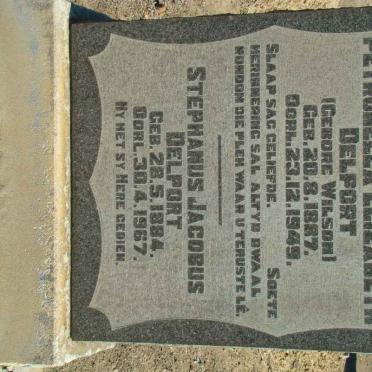 DELPORT Stephanus Jacobus 1884-1967 &amp; Petronella Elizabeth WILSON 1887-1949