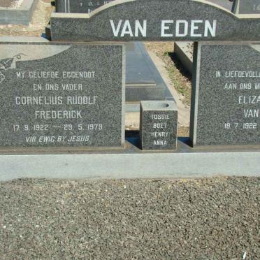 EDEN Cornelius Rudolf, van 1922-1979 &amp; Elizabeth 1922-1995