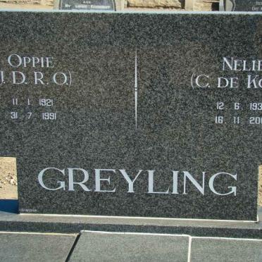 GREYLING J.D.R.O. 1921-1991 &amp; C. DE KOCK 1930-2007