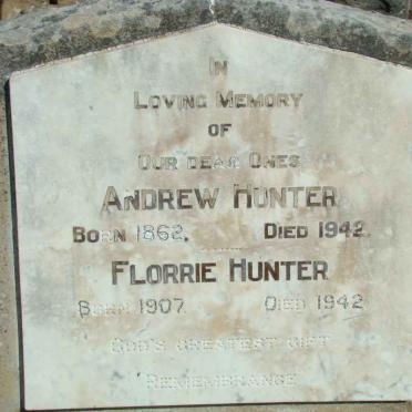 HUNTER Andrew 1862-1942 :: HUNTER Florrie 1907-1942