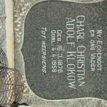 KLOKOW Charl Christian Adolf 1876-1958