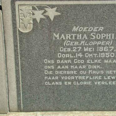 KOLBE Martha Sophia nee KLOPPER 1867-1950