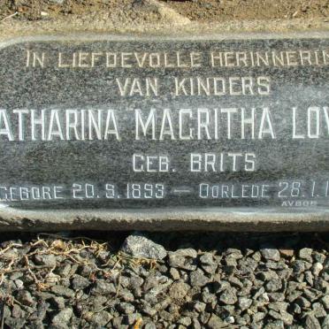 LOWINGS Catharina Magritha nee BRITS 1899-1969