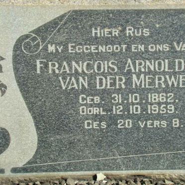 MERWE Francois Arnoldus, van der 1862-1959