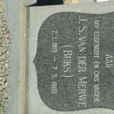 MERWE J.S., van der 1919-1980