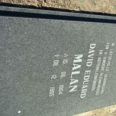 MALAN David Eduard 1904-1995