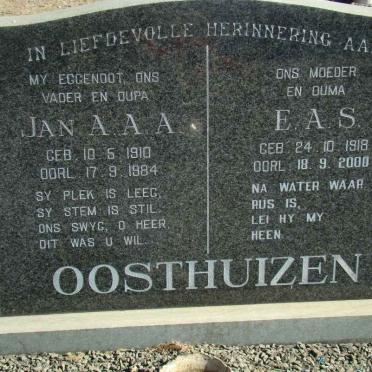 OOSTHUIZEN Jan A.A.A. 1910-1984 &amp; E.A.S. 1918-2000