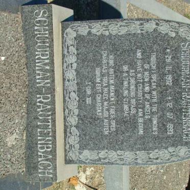 RAUTENBACH Inez Madeleine, Schuurman 1902-1993