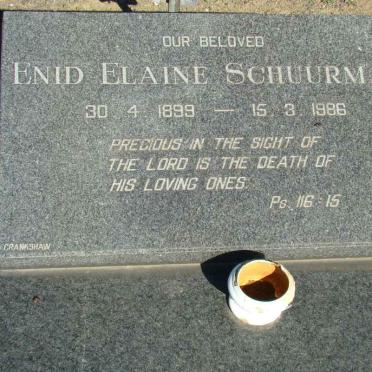 SCHUURMAN Enid Elaine 1899-1986