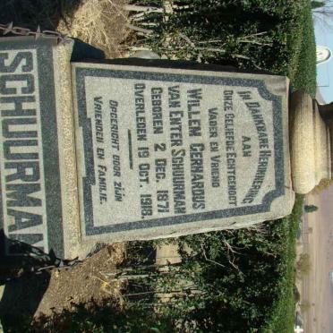 SCHUURMAN Willem Gerhardus van Enter 1871-1918
