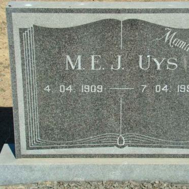 UYS M.E.J. 1909-1999