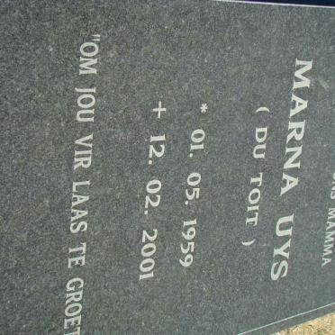 UYS Marna nee DU TOIT 1959-2001