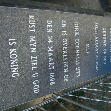 UYS Dirk Cornelius 1814-1910 &amp; Dorothea Maria VERMAAK 1823-1898 