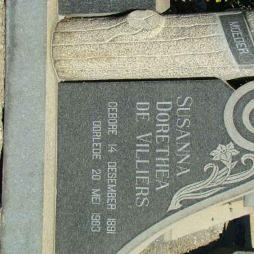 VILLIERS Johannes Stephanus Joubert, de 1888-1968 &amp; Susanna Dorethea 1891-1983 