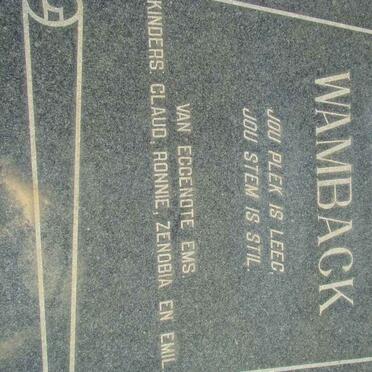 WAMBACK Ronald Ralph 1934-1964