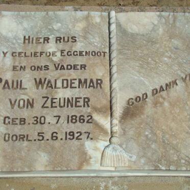 ZEUNER Paul Waldemar, von 1862-1927