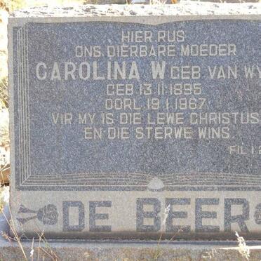 BEER Carolina W., de nee VAN WYK 1895-1967
