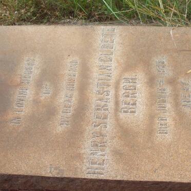 BERGH Henry Sebastian Cloete -1935