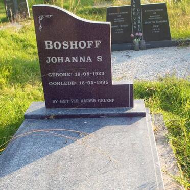 BOSHOFF Johanna S. 1923-1995