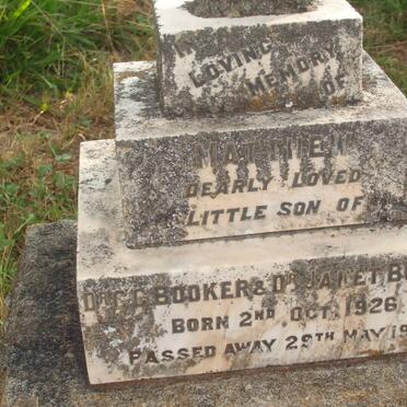 BOOKER Matthew 1926-1929