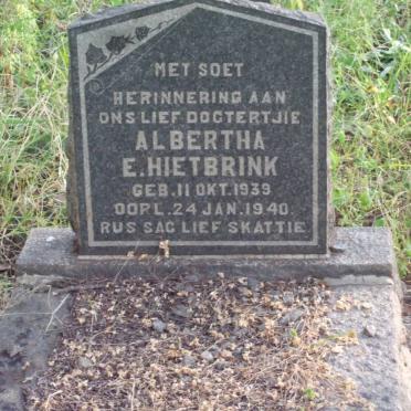 HIETBRINK Albertha E. 1939-1940