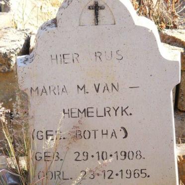 HEMELRYK Maria M., van nee BOTHA 1908-1965