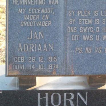 HORN Jan Adriaan 1915-1974