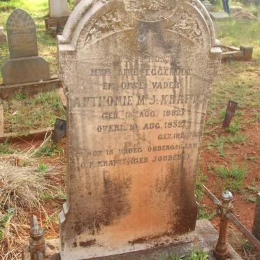 KRAFTT Anthonie M.J. 1882-1932 &amp; G.P. KRAFTT nee JOUBERT