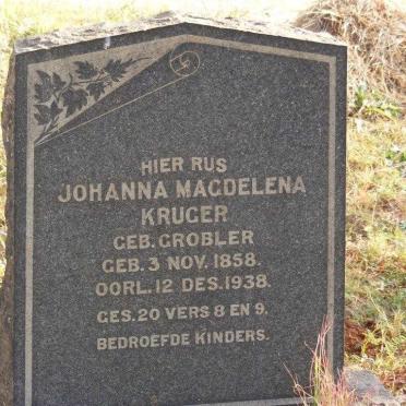 KRUGER Johanna Magdalena nee GROBLER 1858-1938