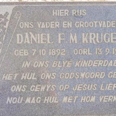 KRUGER Daniel F.M. 1892-1957