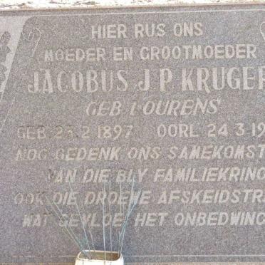 KRUGER Jacobus J.P. nee LOURENS 1897-1957